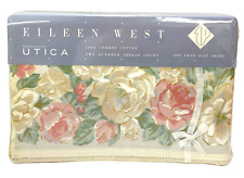 Vintage Eileen West By Utica “Florentina” Twin Flat Sheet Flowers, 66” X 96” NEW picture