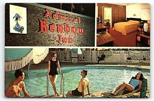 1950s CHATTANOOGA TN ADMIRAL BENBOW INN POOLSIDE ROOM VIEW CHROME POSTCARD P2902 picture