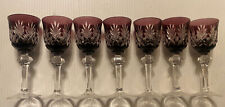 (7)- Vintage  5”1/2 GORHAM CRYSTAL  AMETHYST  Hock Wine  Glasses picture
