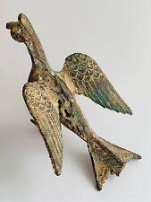 Rare Antique Primitive Hand Made Cast Iron Statue Bird Phoenix 19.5 x 13 cm De picture
