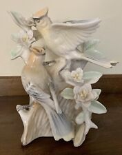 Vintage WAXWING Fine Porcelain Birds & Flowers 6”Figurine #3189 picture