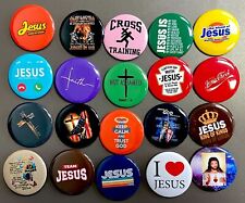 20 Pack Lot Different CHRISTIAN BUTTONS  2.25