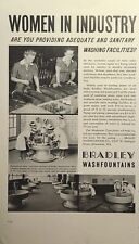 Bradley Washfountains Sanitary Industrial Washing Women Vintage Print Ad 1941 picture