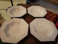 Mikasa Chef’s White Collection Rustic SOUP PLATES Bead Rim Tyler Florence SET 4 picture