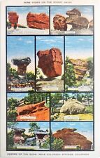 Colorado Springs Linen Postcard GARDEN OF THE GODS 