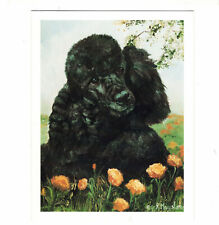 New Black Poodle With Flowers Notecard  Set 6 Blank Note Cards By Ruth Maystead picture