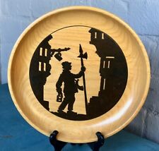 Estate Vintage Alder Wood Inlay Low Relief Bowl Art Wall Hanging by Klaus Stange picture