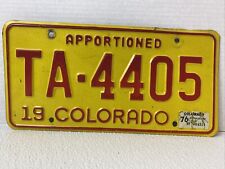 1975 Colorado Apportoined License Plate TA-4405 Collectible 76 Tags picture