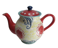 Teapot Dutch Wax Handpainted Ceramic picture