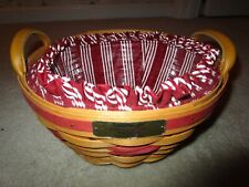 LONGABERGER ROUND CHRISTMAS COLLECTION BASKET FABRIC LINER PROTECTOR 10 X 10 X 5 picture