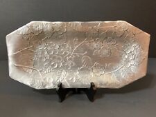 Vintage Wendell August Forge Tray Hand Hammered Aluminum Floral Dogwood Motif picture
