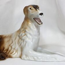 12” Large Borzoi Dog, Royal Dux, Wolfhound Statuette, Vintage Porcelain❤️ picture