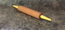 Vintage Wooden Rolling Pin With Yellow Wooden Handles picture