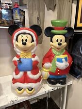 VINTAGE Disney Mickey and Minnie Mouse Christmas Blow Molds 33 1/2