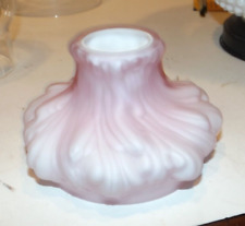 Vintage Petite Fenton Wright Plume Pink Cased Satin Glass Kero Oil Lamp Shade picture