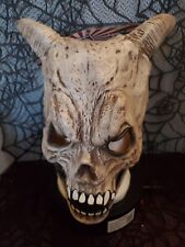 DEMON Skull Latex Americana Halloween Mask New Horns Haunted House Horned Adult  picture
