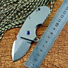 Mini Drop Point Folding Knife Pocket Hunting Survival Camp M390 Steel Titanium S picture
