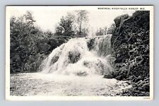 Hurley WI-Wisconsin, Montreal River Falls, Antique Vintage Souvenir Postcard picture