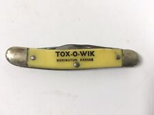 Vintage Tox-O-Wik Herington Kansas Farm Equipment Advertising Pocket Knife picture