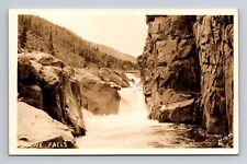 RPPC Postcard Bellvue CO Colorado Poudre River Falls AZO Sepia Real Photo picture
