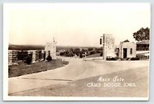 Johnston IA~Main Gate~Camp Didge Army National Guard Military Base RPPC 1945 WW2 picture