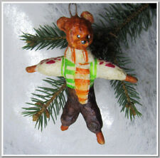 🎄🐻Bear-Vintage antique Christmas spun cotton ornament figure #28324 picture