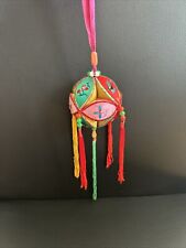 Vintage Asian Embroidered Ball With Tassels Hanging Decoration Vintage picture