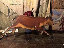 Antique Folk Art Western Bull Sign Advertising Farmhouse Country Cowboy Cow picture