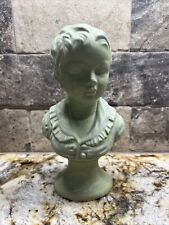 Green Painted Bust 9.5 In Tall, 5 In Wide, Vintage picture
