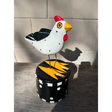 Whimsical Art Alison Palmer Ceramic Chicken Covered Canister Box Signed picture