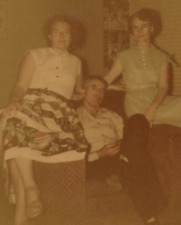 5O Photograph 1954 Sepia Family Photo Mom Dad Man Woman Young Lady Daughter  picture