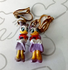 Vintage Daisy Duck Dangle Earrings Kids Clip On Walt Disney picture