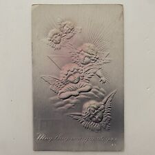 Antique 1907 Posted Air Brushed Embossed Angels Postcard picture