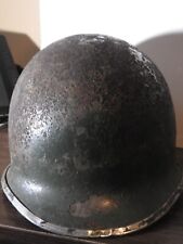 Original US WWII M1 Front Seam Fix Bail Helmet Shell nice helmet for restoration picture
