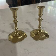 Virginia Metalcrafters Colonial Williamsburg Brass Candlestick  Holders Pair picture