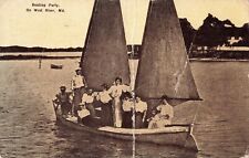 Boating Party On West River Maryland MD Anne Arundel County 1914 Postcard picture