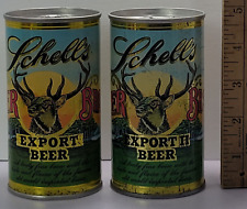 Schell's Deer Export I II Empty Steel Beer Can lot Pull Tab Top Rare Vintage picture