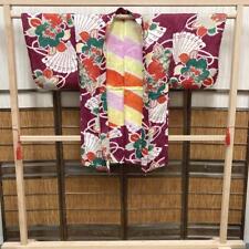 Ik-977 Taisho Roman Long Haori Gorgeous Pattern Vintage Pure Silk picture