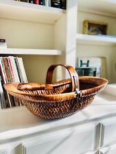 RARE 1950's Chinese vintage midcentury hand-woven reed basket  picture