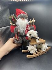 Santa And Rocking Horse Ornaments Cloth, Wood, Light Weight picture