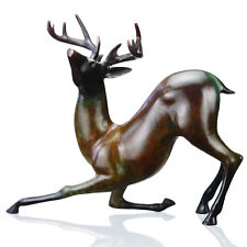 Solid Brass Hot Patina Contemporary Proud Deer Animal Home Decor Sculpture picture