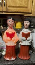 vintage Beco Blow Mold Carolers 21 inches tall Lights Work picture