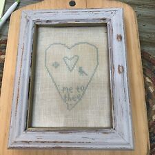 Vintage Needlework Heart In Frame “Me To Thee” picture