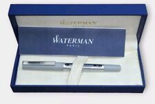 Waterman Uni-Ball Rollerball Pen, Gray/Chrome Trim Fine Point, Made In Japan picture