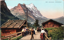 Switzerland Grindelwald Alphornbläser Vintage Postcard C218 picture