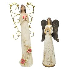 Vintage Tii Collections Angels Figurines Praying Heart Red Flower Wire Wings picture
