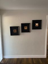 Vintage Tony Evans Wall Décor Triptych in Black Frame Colorful Glass Art Picture picture