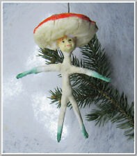 🎄🍄Vintage antique Christmas spun cotton ornament figure Mushroom #151245 picture