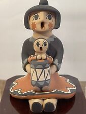 Jemez Seated Storyteller with One Child Native American Pottery Excellent UC picture