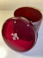 Michael Weems Ruby Red Art Glass Trinket Jar Box Signed picture
